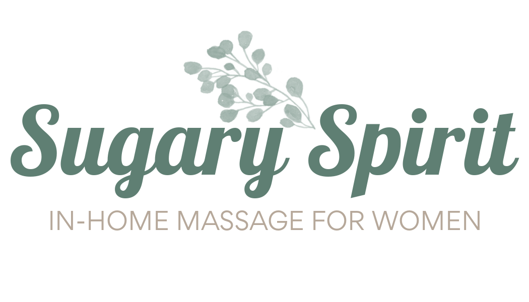 Sugary Spirit Logo 2026 Sugary Spirit logo - licensed and insured professional massage therapy in-home for women only